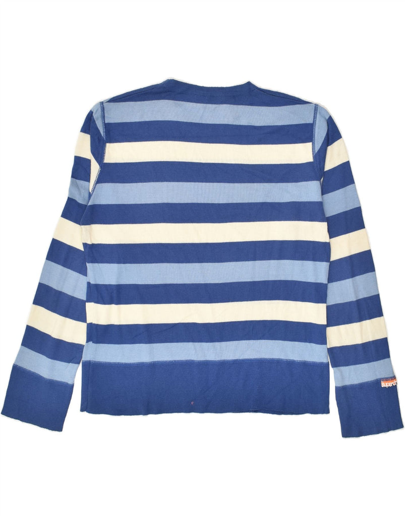 SUPERDRY Mens Crew Neck Jumper Sweater Medium Blue Striped | Vintage Superdry | Thrift | Second-Hand Superdry | Used Clothing | Messina Hembry 