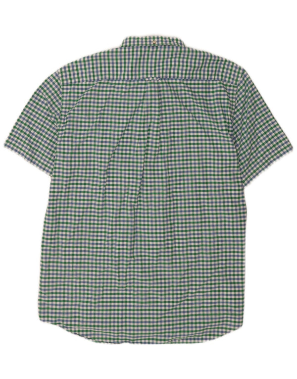 Gant Mens Short Sleeve Regular Fit Shirt Size 18 45/46 2XL Green Gingham