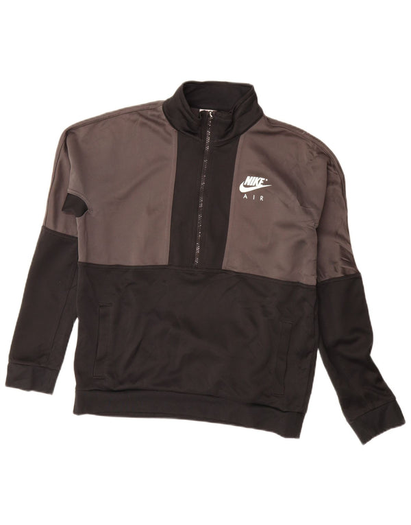 Nike Boys Graphic Tracksuit Top Jacket 13-14 Years XL Black Colourblock
