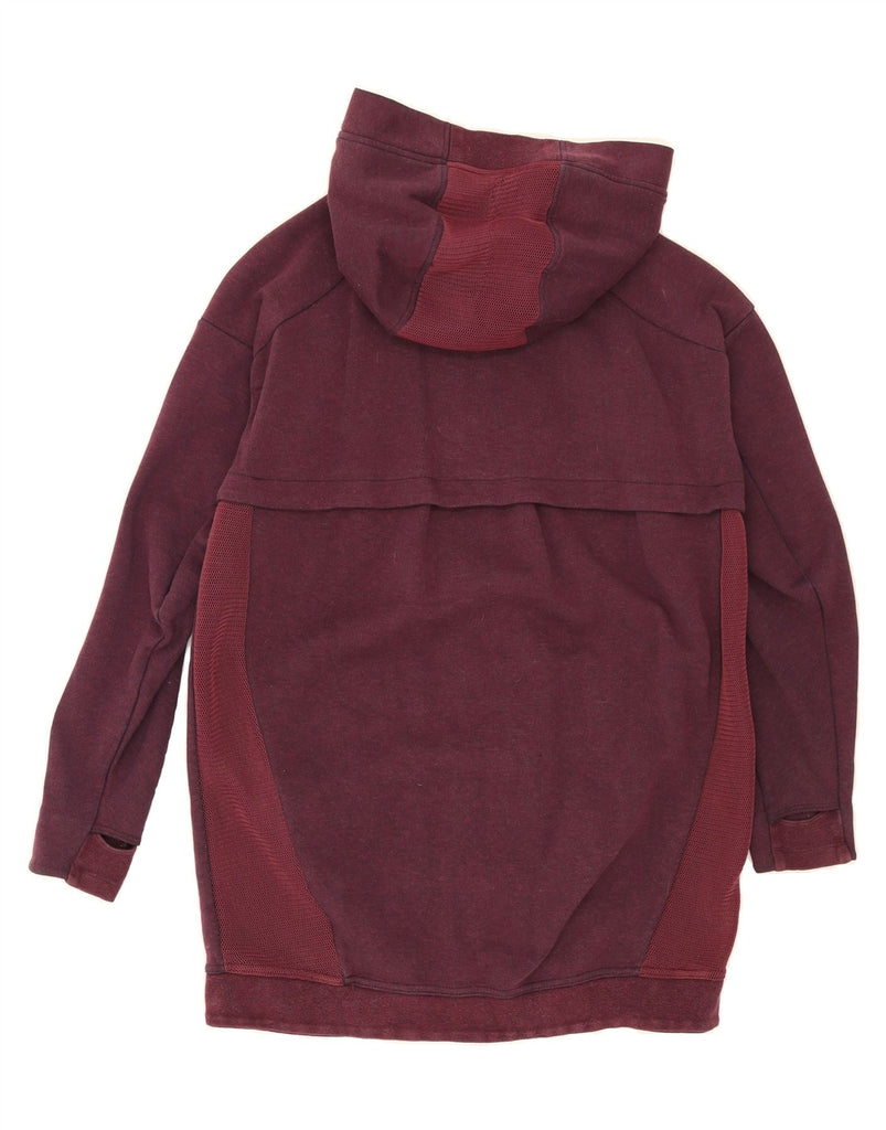 NIKE Womens Oversized Zip Hoodie Sweater UK 10 Small Burgundy Colourblock Vintage Nike and Second-Hand Nike from Messina Hembry 