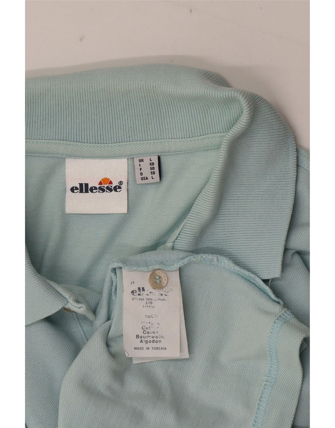 Ellesse Mens Polo Shirt Large Blue Cotton