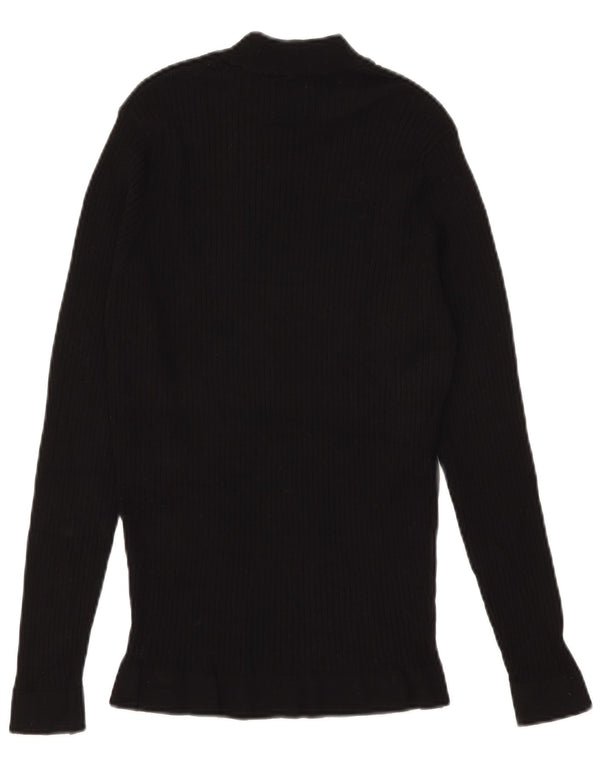 Zara Mens Turtle Neck Jumper Sweater Small Black Viscose