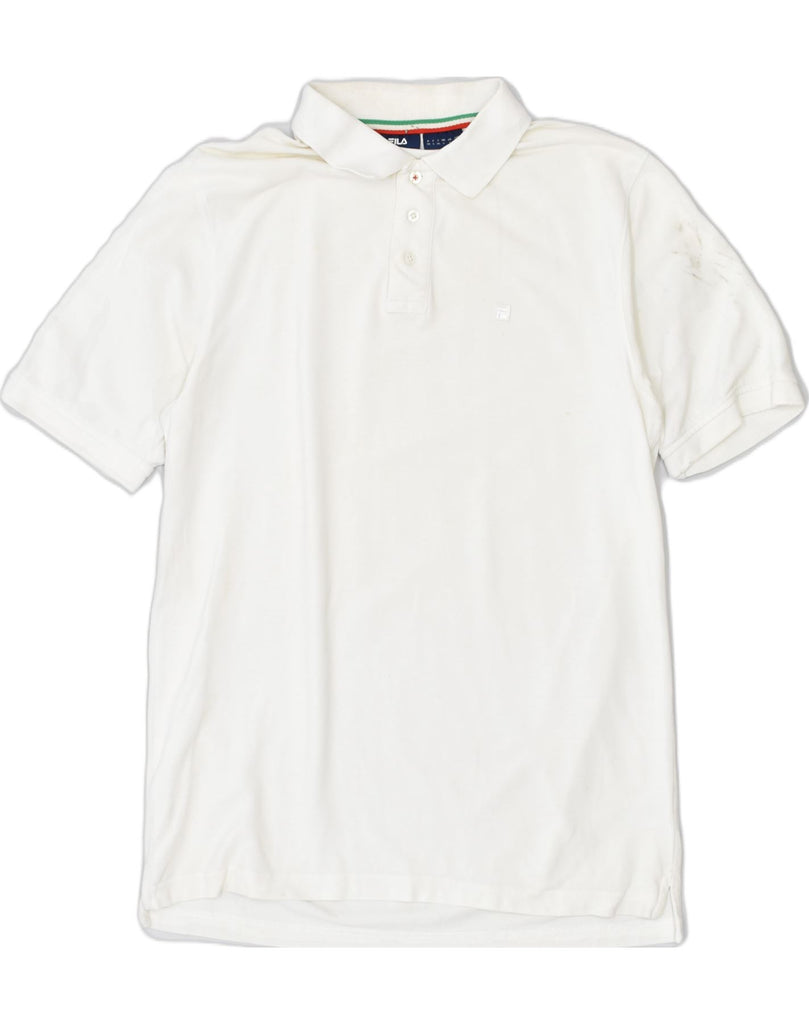 FILA Mens Polo Shirt Large White Cotton | Vintage | Thrift | Second-Hand | Used Clothing | Messina Hembry 