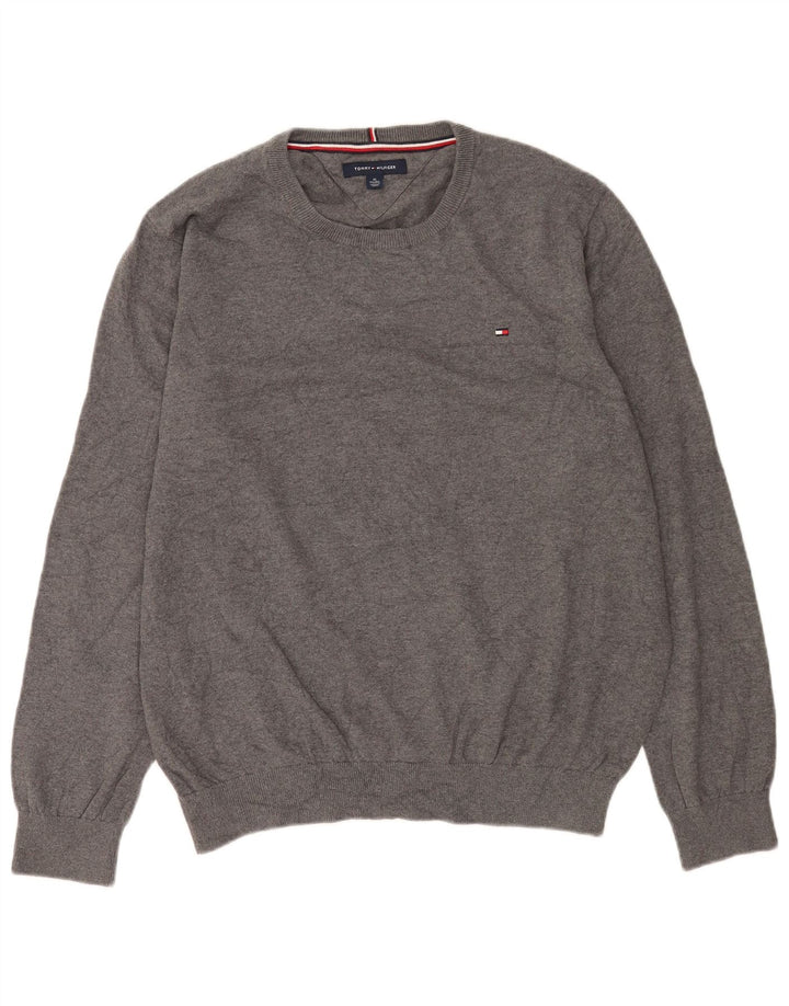 Tommy Hilfiger Mens Crew Neck Jumper Sweater XL Grey