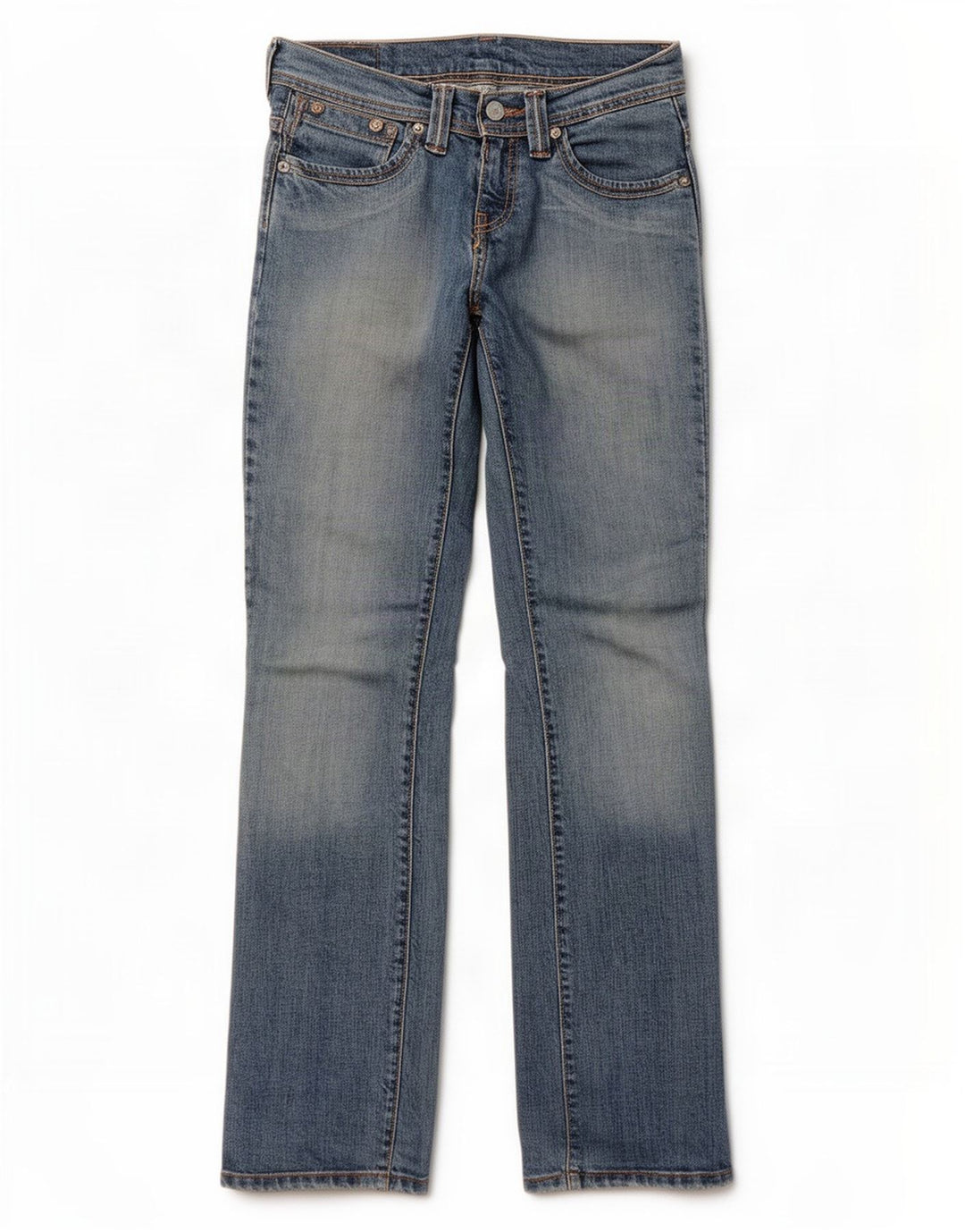 Levi's Womens Straight Jeans W28 L32 Blue Cotton
