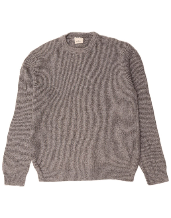 Marks & Spencer Mens Crew Neck Jumper Sweater Large Grey Polyamide