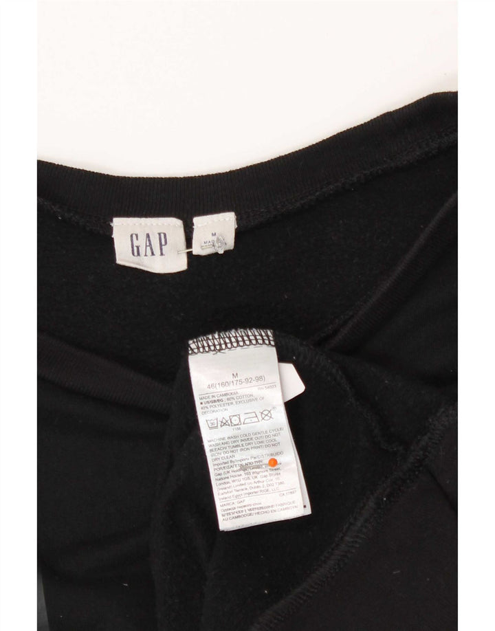 Gap Womens Graphic Sweatshirt Jumper UK 14 Medium Black Cotton