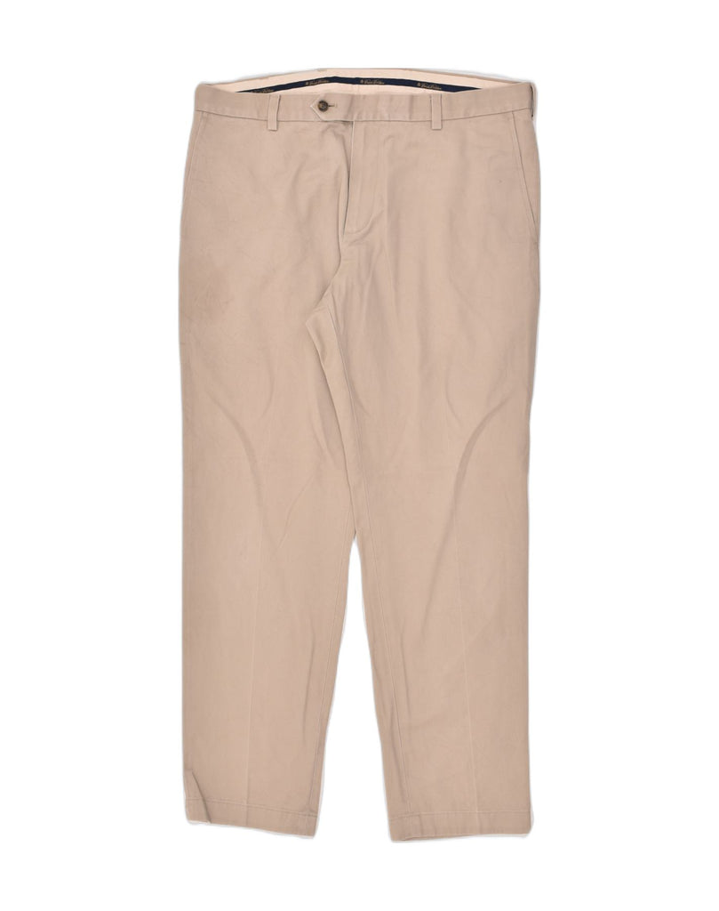 BROOKS BROTHERS Mens Milano Straight Chino Trousers W35 L30  Beige Cotton | Vintage Brooks Brothers | Thrift | Second-Hand Brooks Brothers | Used Clothing | Messina Hembry 