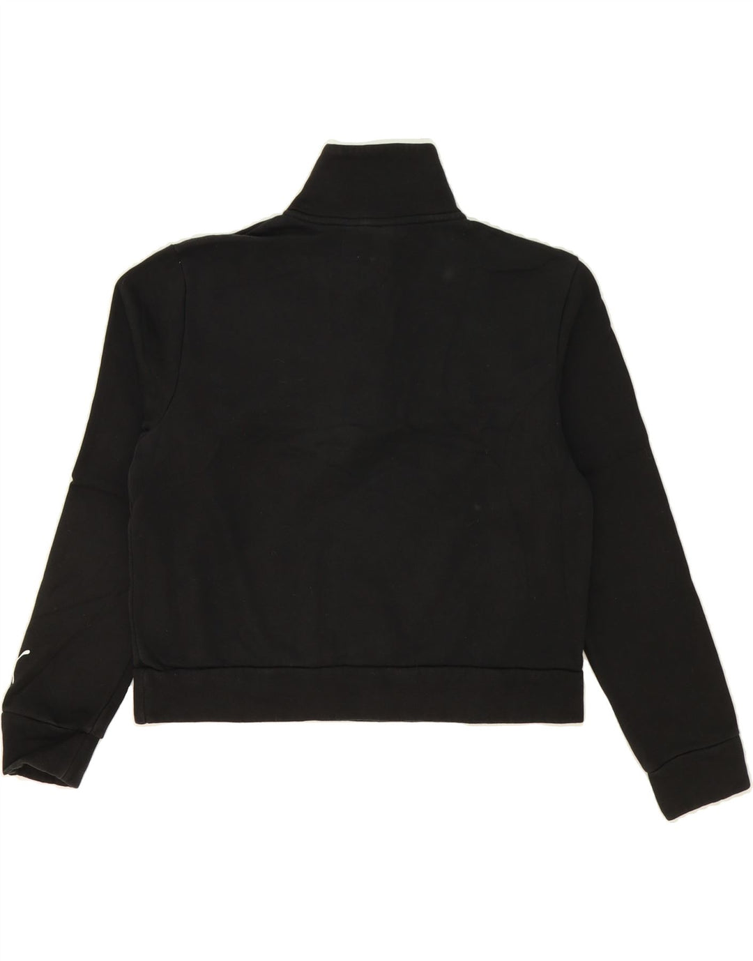 PUMA Womens Graphic Zip Neck Sweatshirt Jumper UK 14 Medium Black Cotton Vintage Puma and Second-Hand Puma from Messina Hembry 