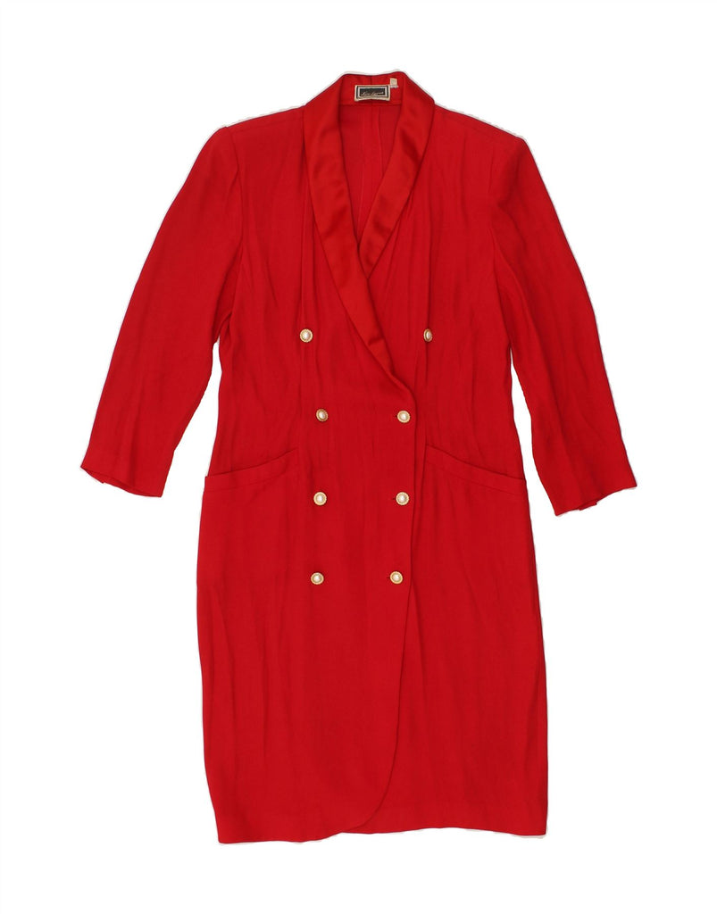 LUISA SPAGNOLI Womens Long Sleeve Sheath Dress IT 48 XL Red Acetate | Vintage Luisa Spagnoli | Thrift | Second-Hand Luisa Spagnoli | Used Clothing | Messina Hembry 