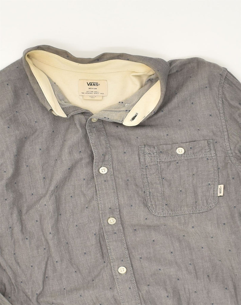 VANS Mens Shirt Medium Grey Spotted Cotton | Vintage Vans | Thrift | Second-Hand Vans | Used Clothing | Messina Hembry 