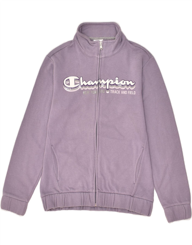 CHAMPION Girls Graphic Tracksuit Top Jacket 13-14 Years XL Purple Cotton | Vintage Champion | Thrift | Second-Hand Champion | Used Clothing | Messina Hembry 