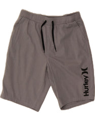 HURLEY Boys Graphic Sport Shorts 14-15 Years Grey Polyester