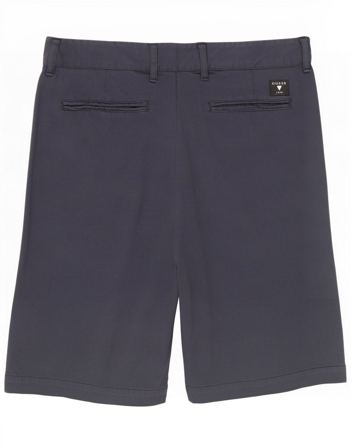Guess Mens Chino Shorts W31 Medium Navy Blue Cotton