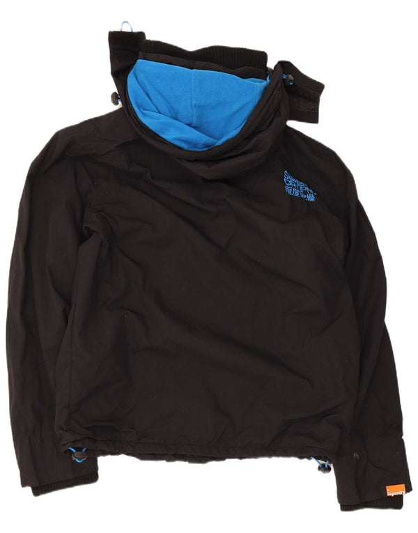 Superdry Womens The Windcheater Hooded Windbreaker Jacket UK 18 XL Black