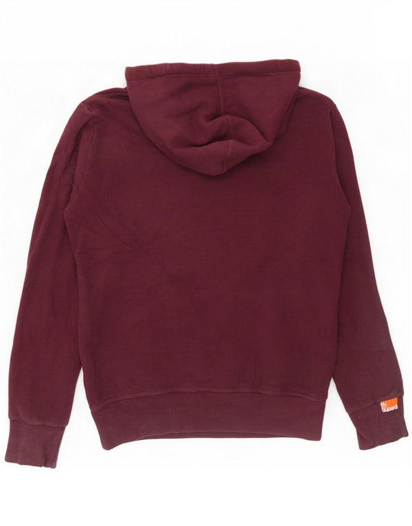Superdry Mens Graphic Hoodie Jumper Medium Burgundy Cotton