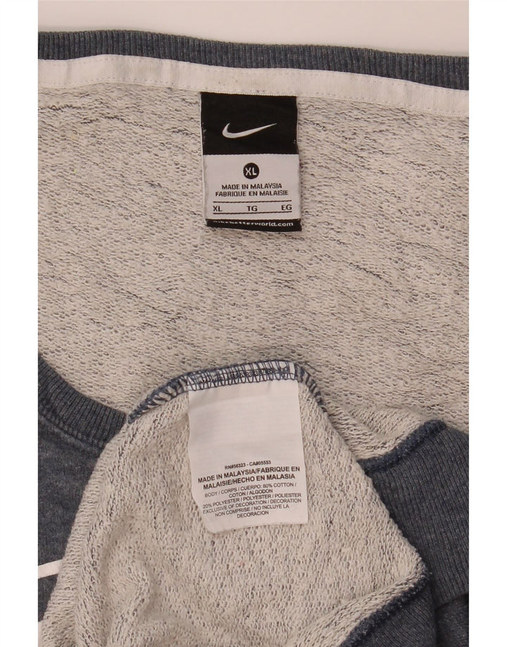 Nike Mens Graphic Sweatshirt Jumper XL Grey Cotton