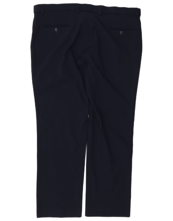 TOMMY HILFIGER Mens Straight Chino Trousers W38 L29 Navy Blue Rayon