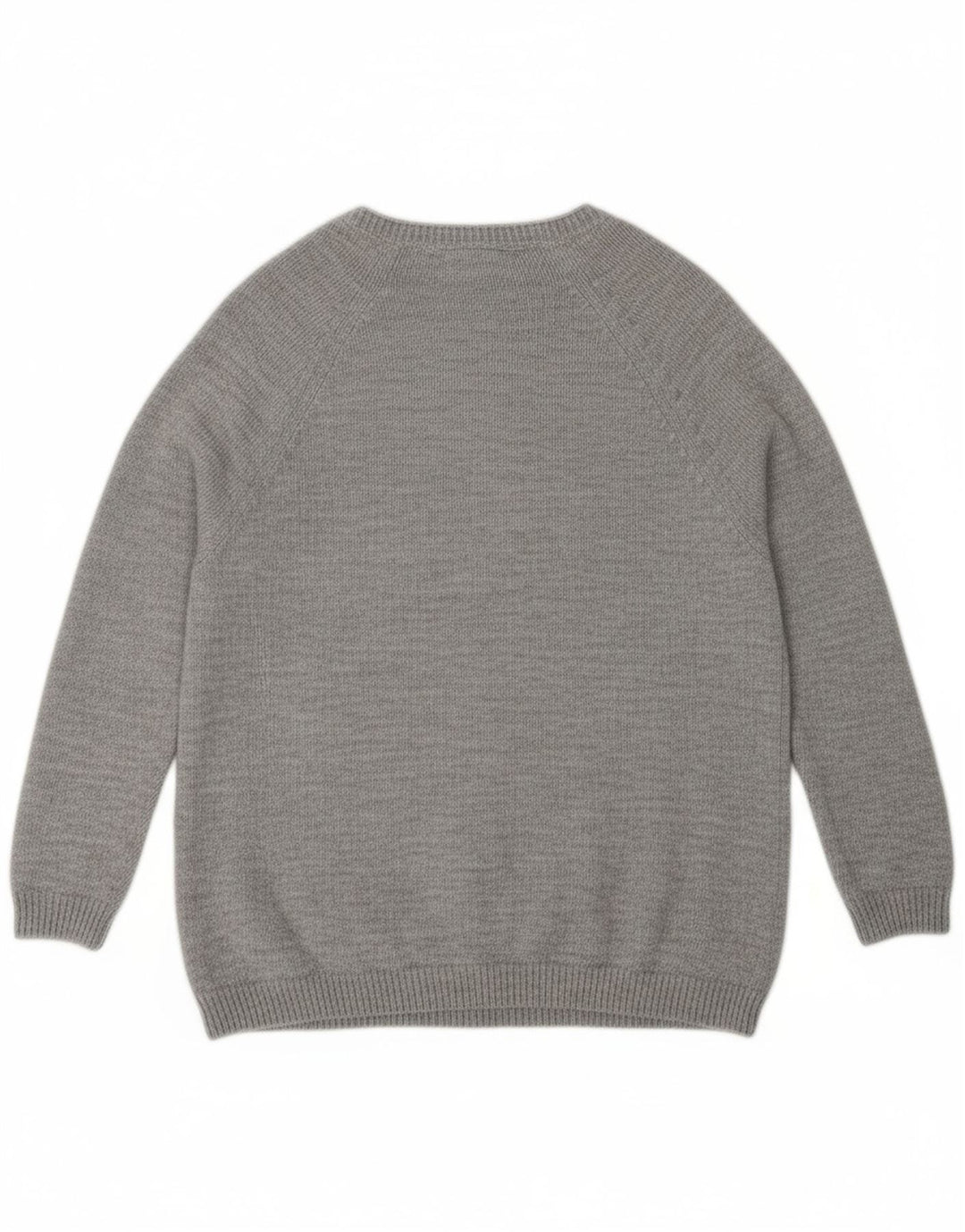 REPLAY Womens Longline Crew Neck Jumper Sweater UK 14 Medium Grey Acrylic