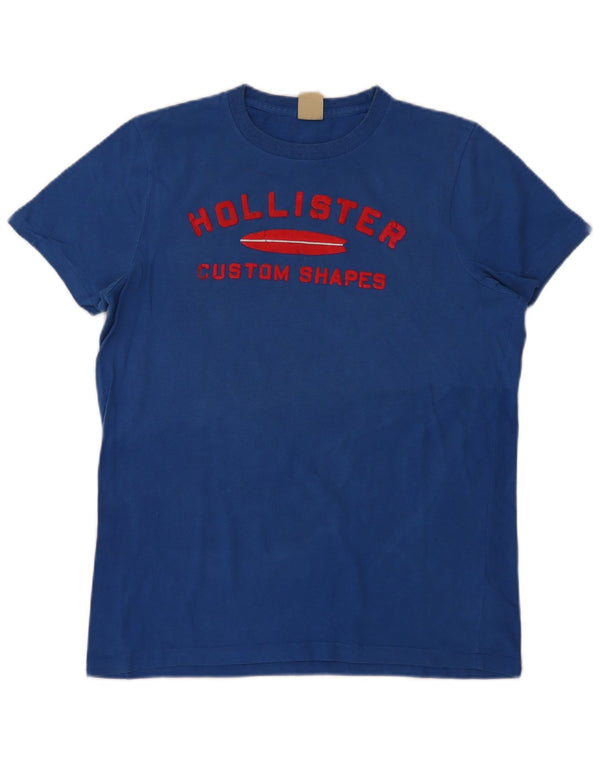Hollister Mens Graphic T-Shirt Top Large Blue Cotton