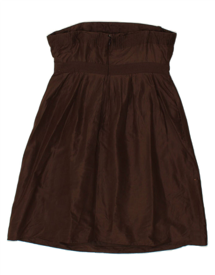 J. CREW Womens Strapless Dress US 10 Medium Brown Silk Vintage J. Crew and Second-Hand J. Crew from Messina Hembry 