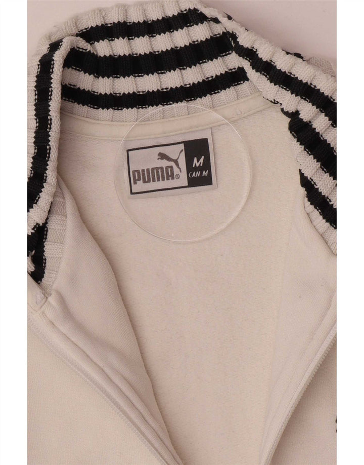 Puma Womens Tracksuit Top Jacket UK 14 Medium White Striped
