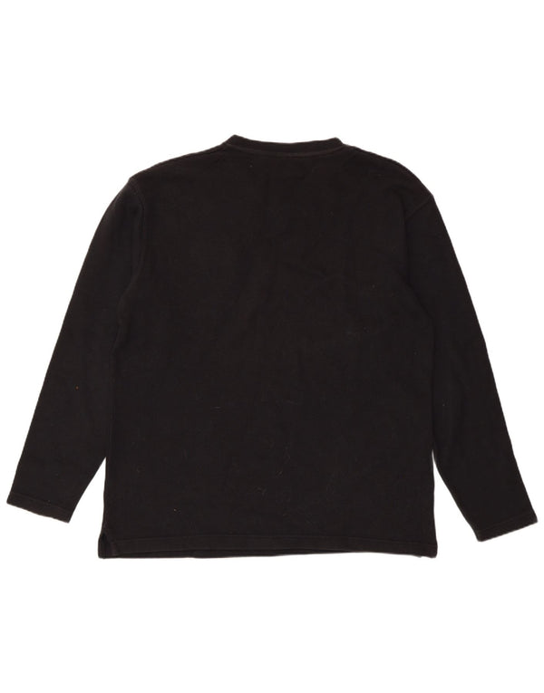 Marlboro Classics Mens Top Long Sleeve Medium Black Cotton