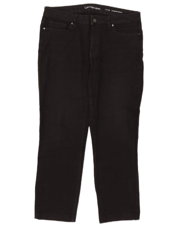 Calvin Klein Womens Crop Skinny Jeans Large W32 L25 Black Cotton
