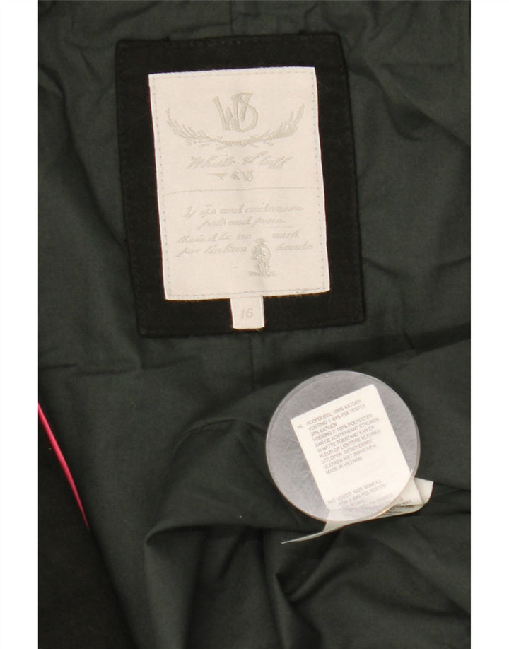 White Stuff Womens Overcoat UK 16 Large Khaki Cotton