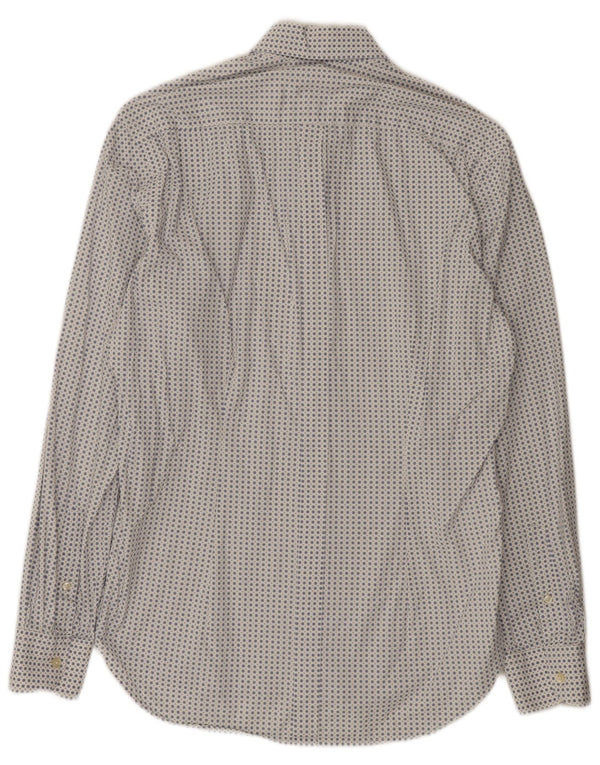 Best Company Mens Slim Fit Shirt Medium White Spotted Cotton