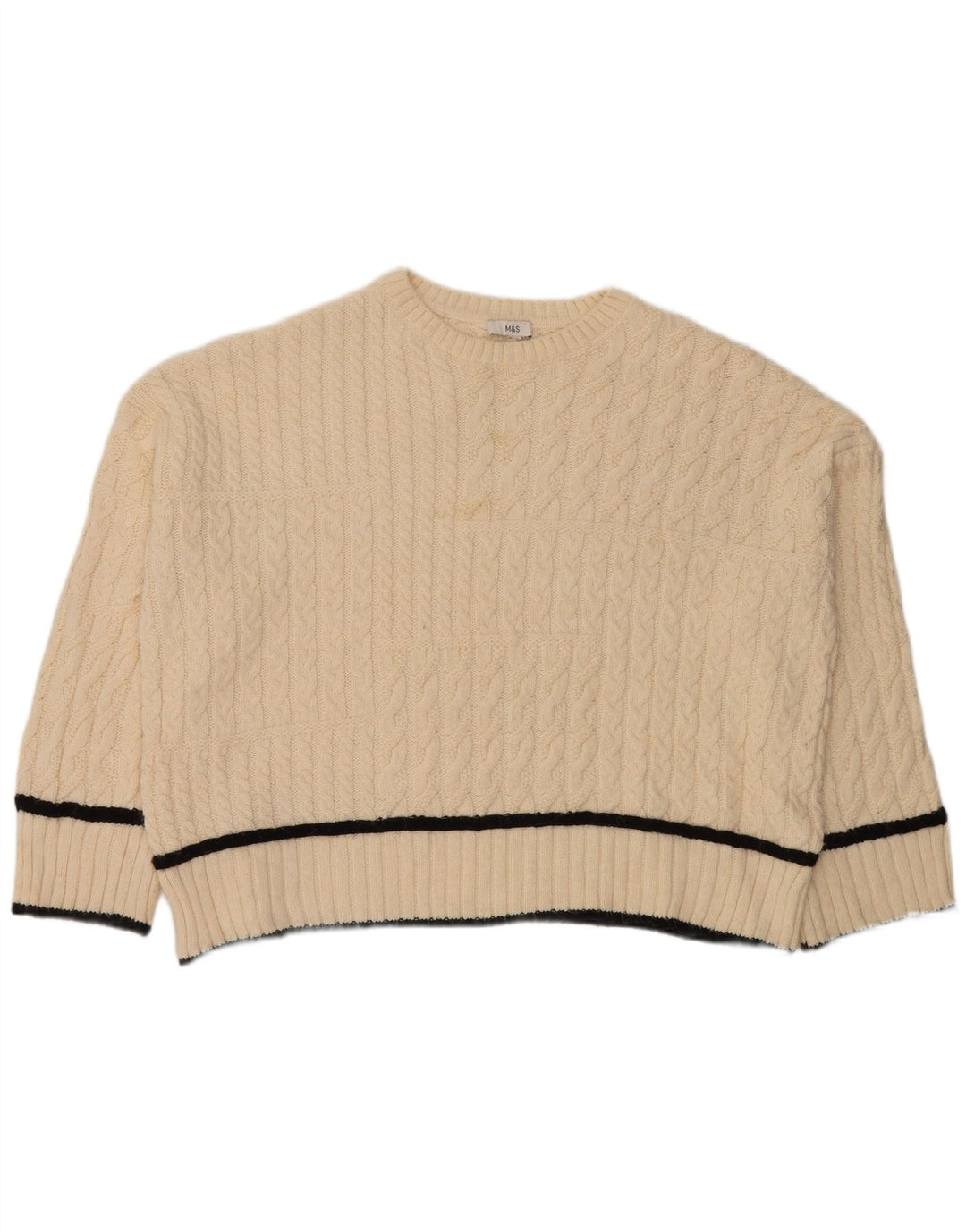 Marks & Spencer Womens Oversized Crew Neck Jumper Sweater UK 18 XL White