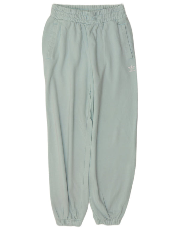 Adidas Womens Tracksuit Trousers Joggers UK 12 Medium Turquoise Cotton