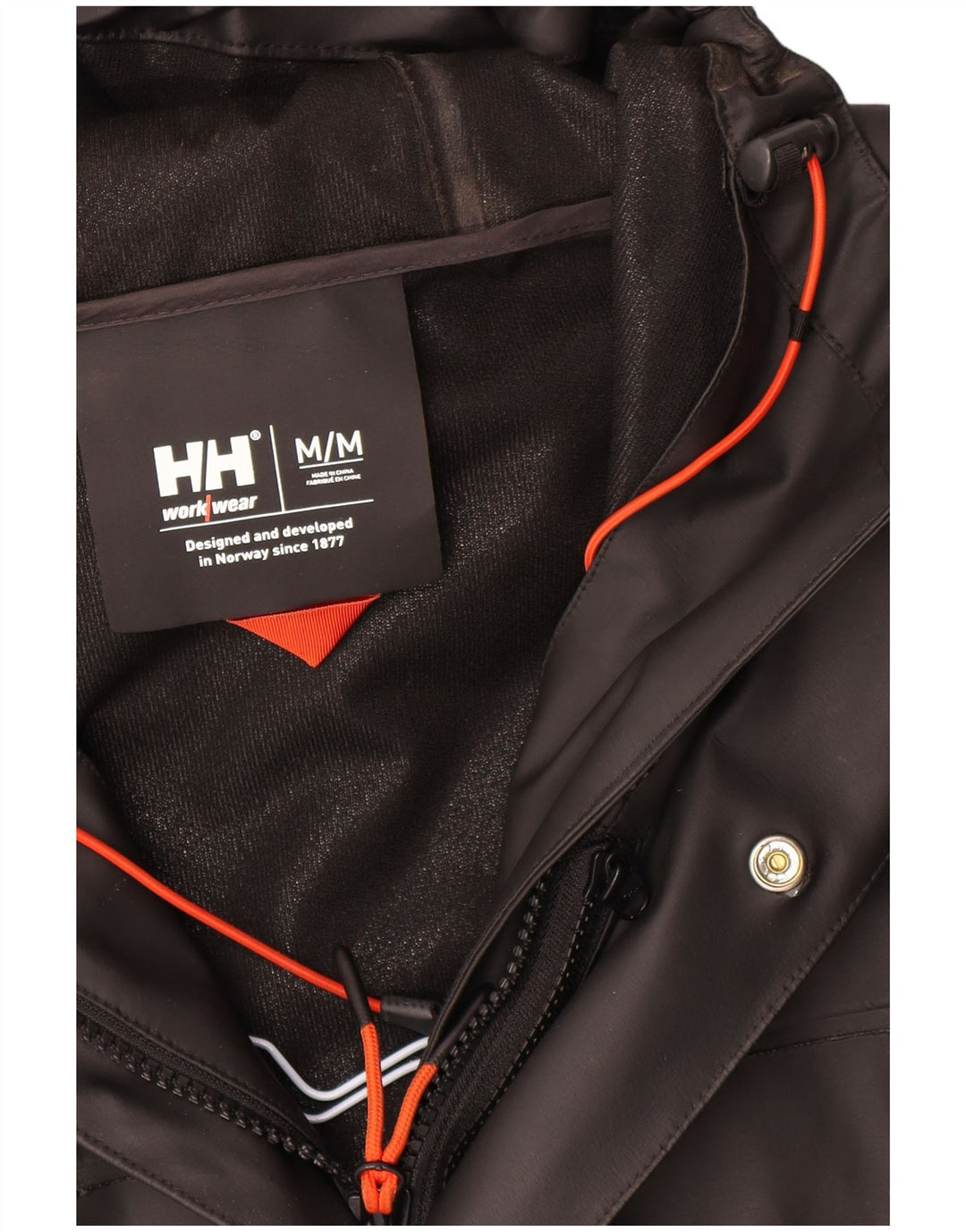 Helly Hansen Mens Hooded Faux Leather Jacket UK 38 Medium Black Polyvinyl