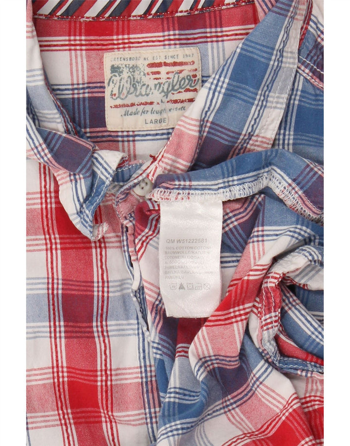 Wrangler Mens Short Sleeve Shirt Large Multicoloured Check Cotton