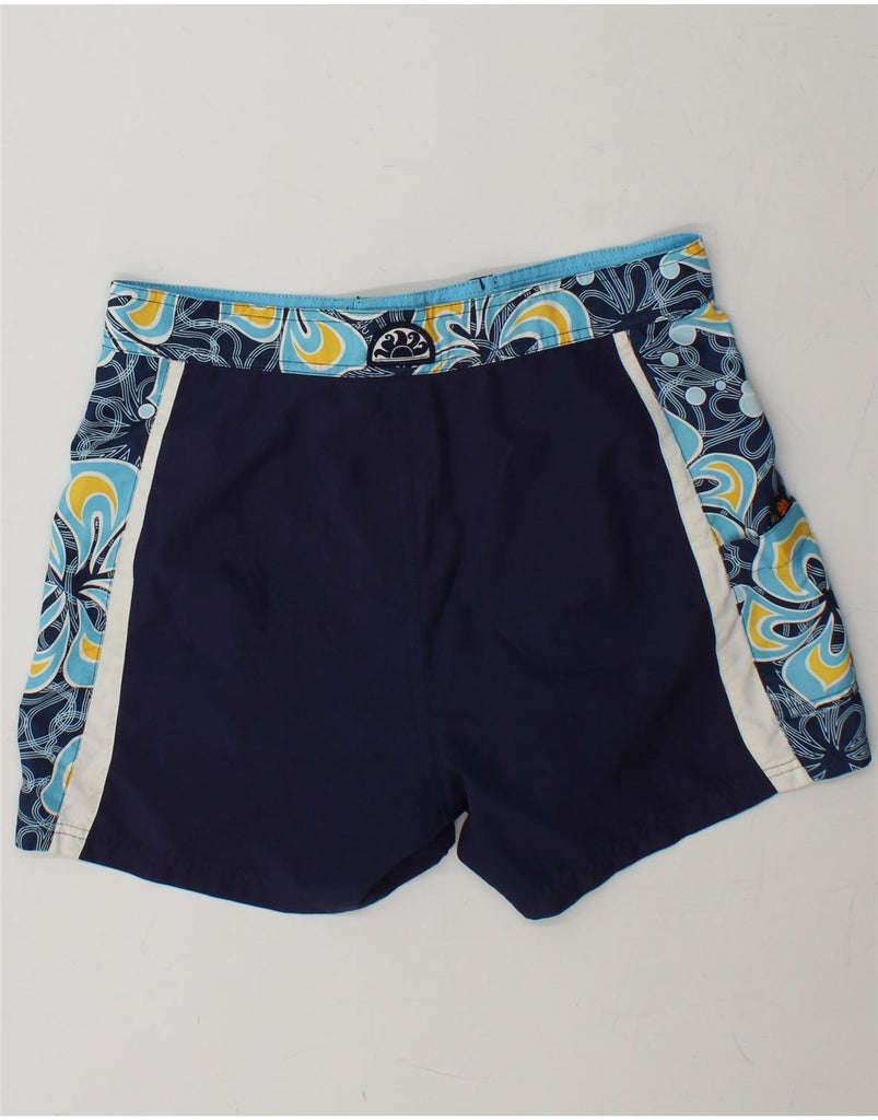 SUNDEK Mens Swimming Shorts Medium  Navy Blue Floral Polyester Vintage Sundek and Second-Hand Sundek from Messina Hembry 
