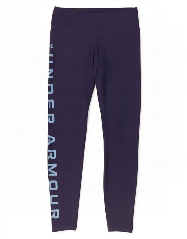 Under Armour Womens Heat Gear Graphic Leggings UK 12 Medium Navy Blue