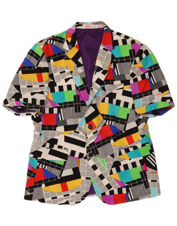 Opposuits Mens 2 Button Blazer Jacket UK 46 3XL Multicoloured Geometric
