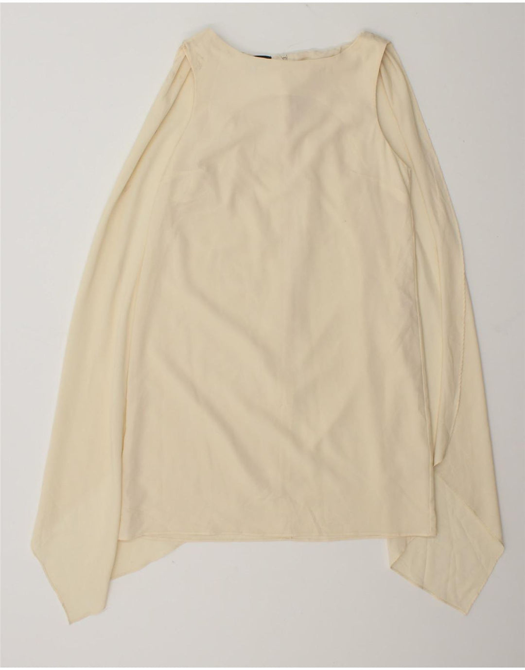 Topshop Womens Asymmetric Sleeveless Tunic Top UK 8 Small Off White