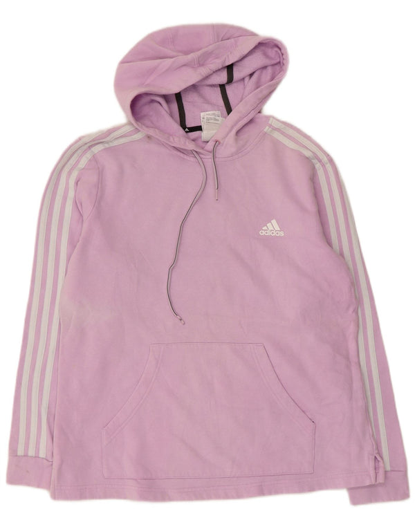 Adidas Womens Hoodie Jumper UK 16/18 Large Purple Cotton