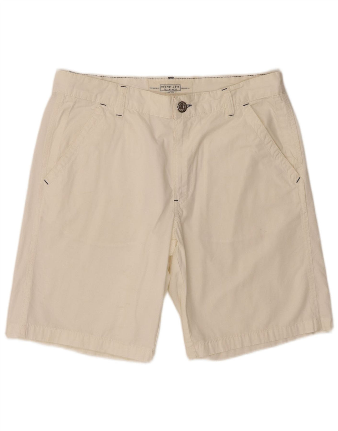 Murphy & Nye Mens Chino Shorts W36 Large White Cotton