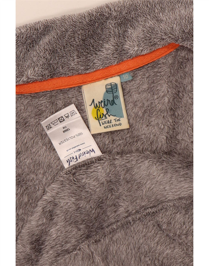 Weird Fish Womens Fleece Jacket UK 10 Small Grey Polyester