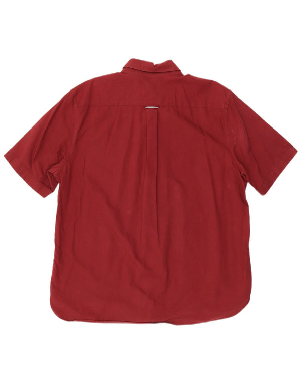 Fred Perry Mens Short Sleeve Shirt XL Maroon Cotton