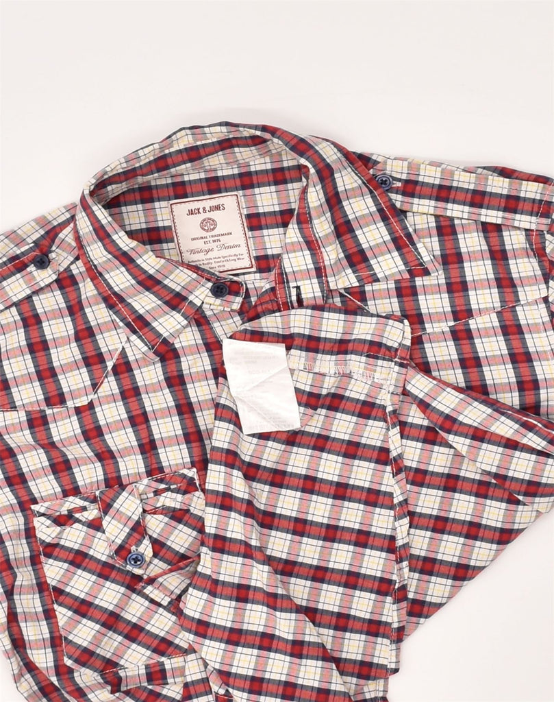 JACK & JONES Mens Shirt Small Red Check Cotton | Vintage Jack & Jones | Thrift | Second-Hand Jack & Jones | Used Clothing | Messina Hembry 