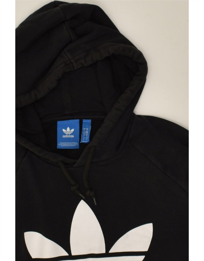 ADIDAS Mens Graphic Hoodie Jumper Large Black Cotton | Vintage Adidas | Thrift | Second-Hand Adidas | Used Clothing | Messina Hembry 