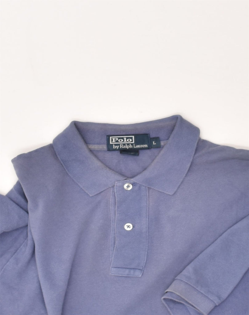 POLO RALPH LAUREN Mens Polo Shirt Large Blue Cotton | Vintage Polo Ralph Lauren | Thrift | Second-Hand Polo Ralph Lauren | Used Clothing | Messina Hembry 