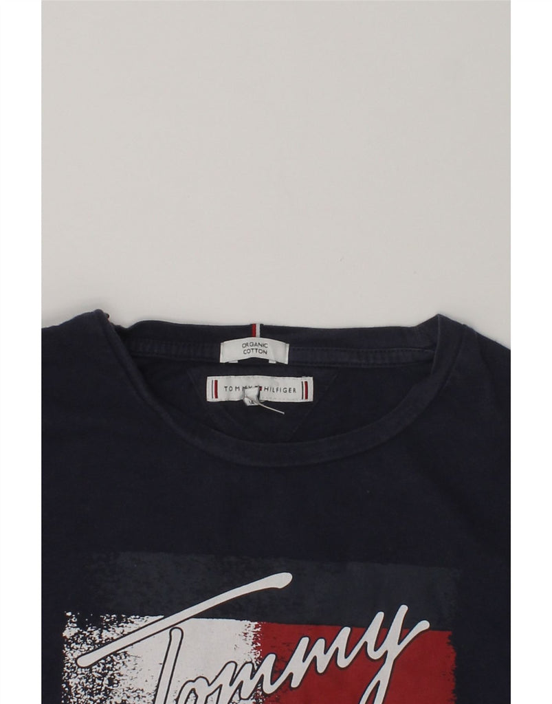 TOMMY HILFIGER Boys Graphic T-Shirt Top 13-14 Years Navy Blue Cotton | Vintage Tommy Hilfiger | Thrift | Second-Hand Tommy Hilfiger | Used Clothing | Messina Hembry 