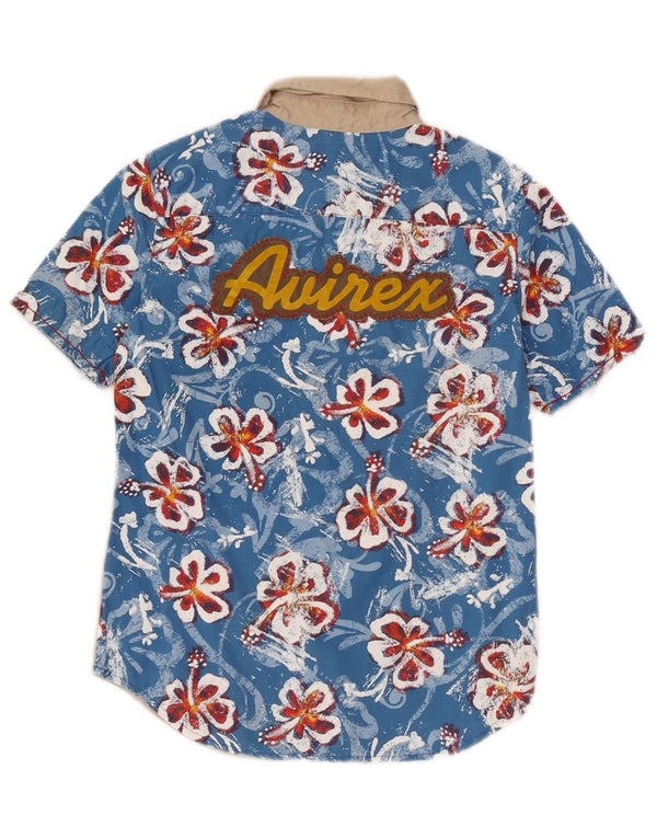 Avirex Boys Graphic Short Sleeve Shirt 7-8 Years Beige Colourblock