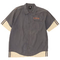 Adidas Mens Short Sleeve Shirt Medium Grey Colourblock Polyester