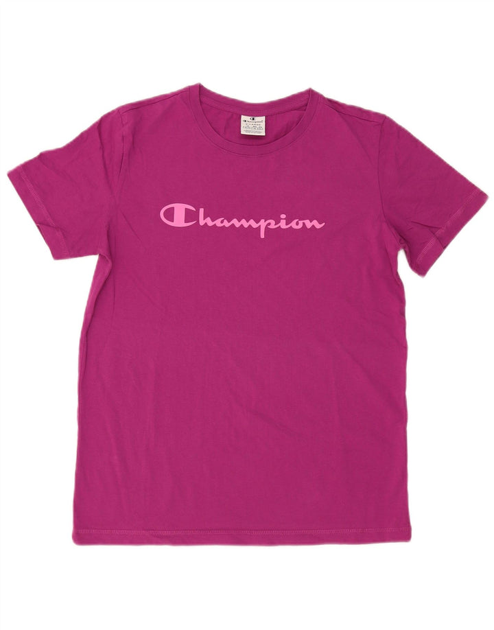 Champion Womens Graphic T-Shirt Top UK 18 XL Pink