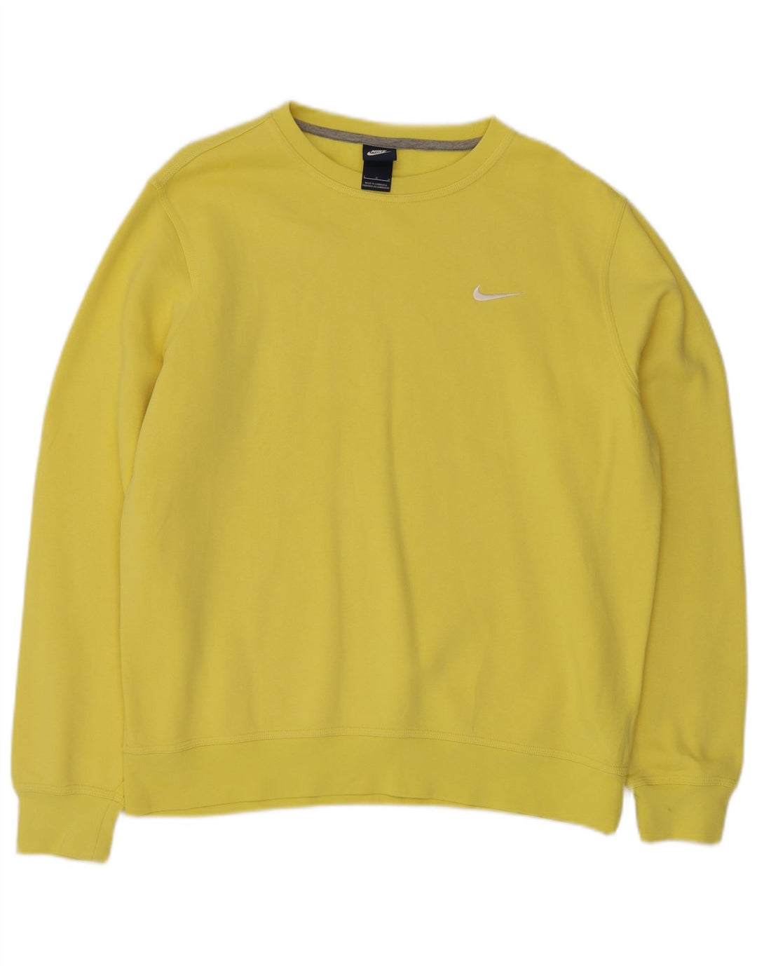 NIKE Mens Sweatshirt Jumper Large Yellow Cotton